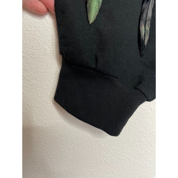 Zara Trafaluc Small Feather-Accent Sweater Black Blue  Oversized Balloon Sleeve - Picture 10 of 16